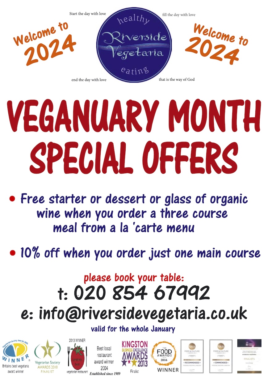 2024 Veganuary poster Riverside Vegetaria